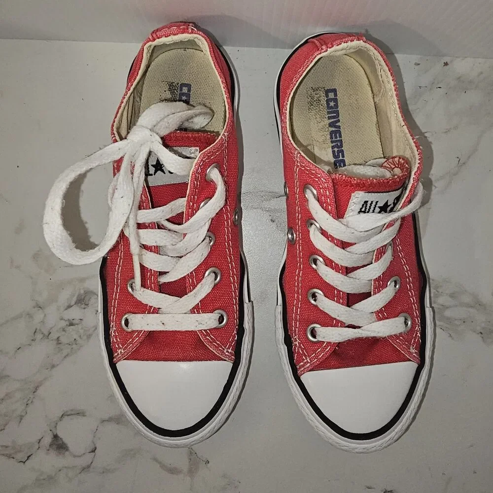 Converse Chuck Taylor All Star Red Low Top Sneakers~3J236~Kids Size 13
